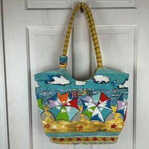 Anne Ormsby Sun ‘N Sand Beach Large Canvas Tote Bag